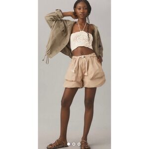 Pilcro Utility Shorts Bubble Hem‎ Anthropologie Tan